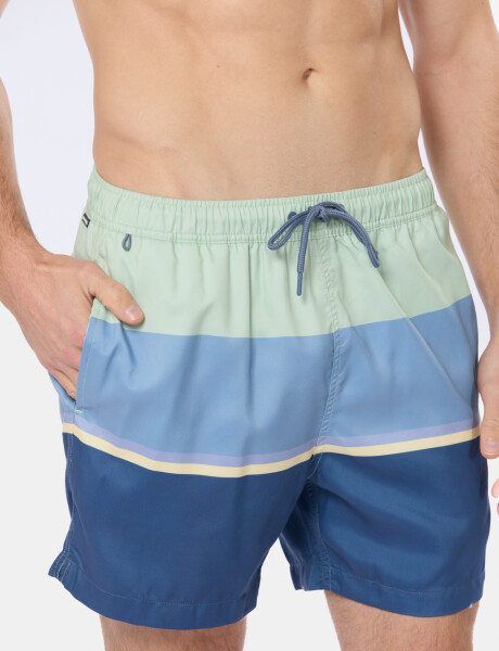 SHORT DE BAÑO RAYADO Azul