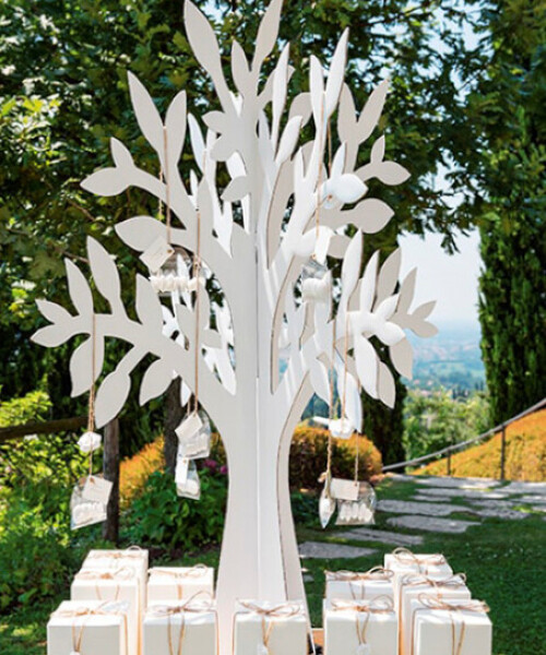 Árbol cartón Olmo 58,5 cm - Blanco Árbol cartón Olmo 58,5 cm - Blanco