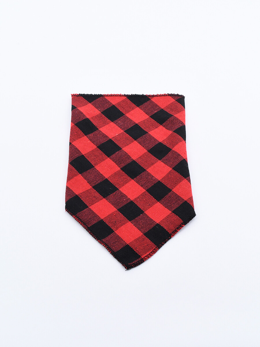 BANDANA MASCOTA CUADROS - ROJO 