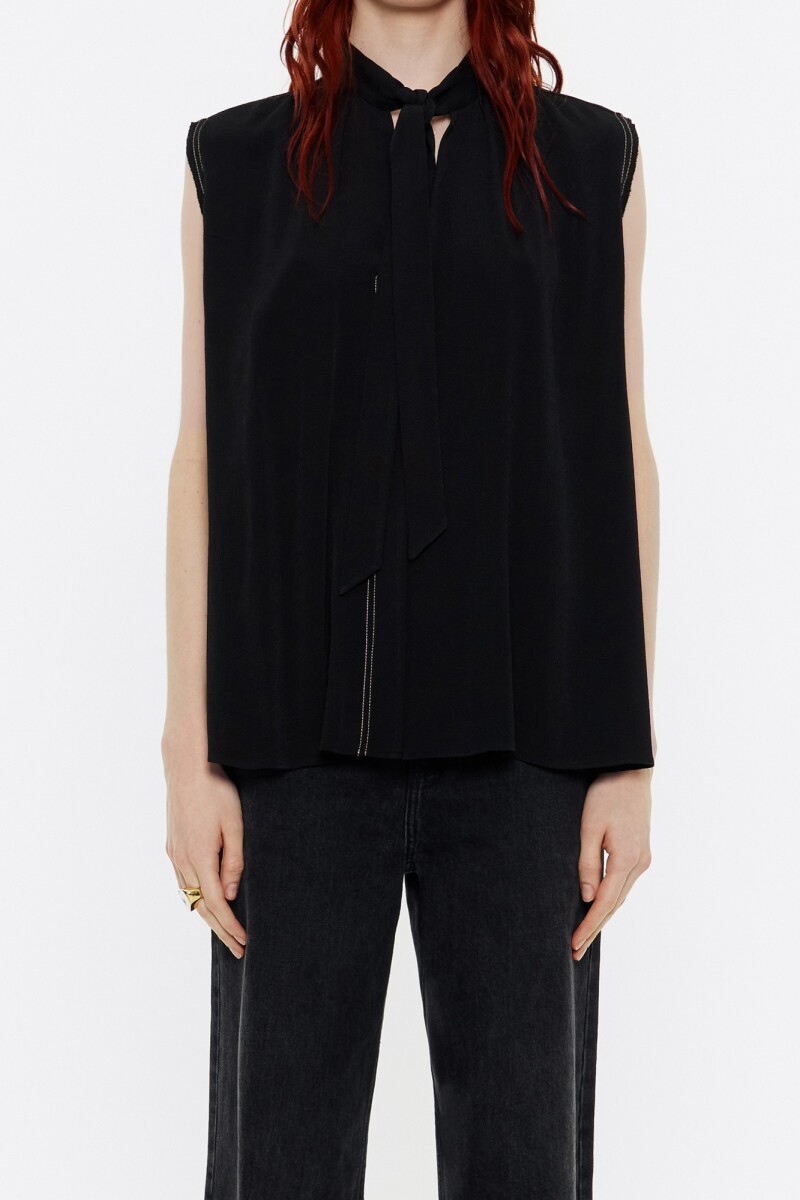 BLUSA FLUIDA LAZO Negro