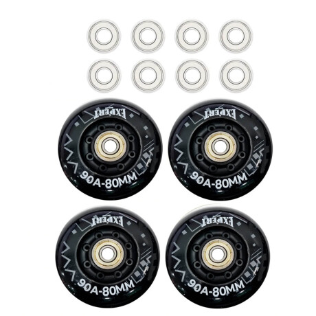 Set Ruedas Silicona Patín Rollers 80mm +8 Rulemanes Set Ruedas Silicona Patín Rollers 80mm +8 Rulemanes
