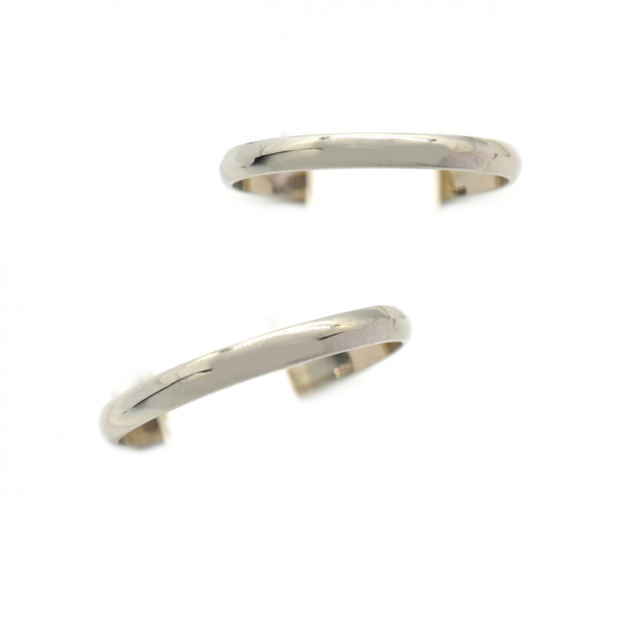 Par de Alianzas y Cintillo en Oro 18 Kilates Blanco 2 mm Finas 