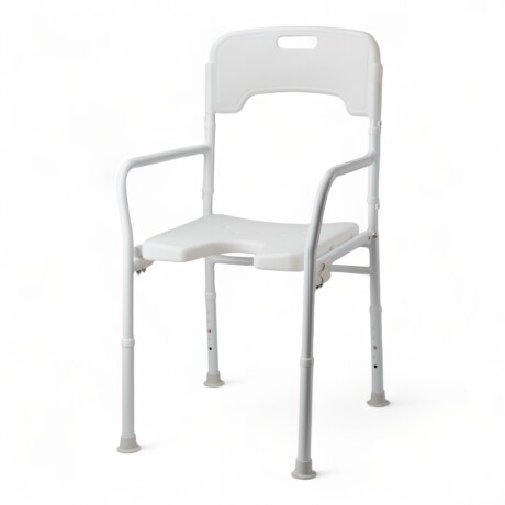 Silla Para Aducha Plegable Altura Ajustable Brazos Respaldo Sin Color