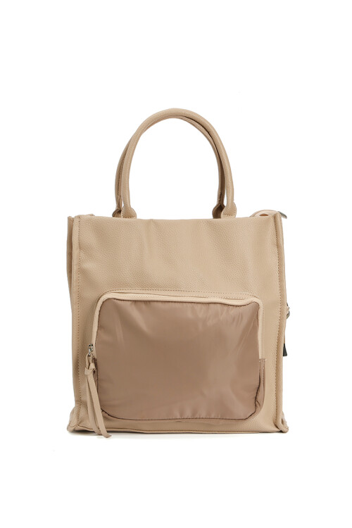Cartera con bolsillo frontal Beige