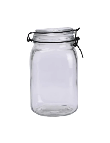 RECIPIENTE VIDRIO HERM D11CM/1.5L TAPA BROCHE NEGRO RECIPIENTE VIDRIO HERM D11CM/1.5L TAPA BROCHE NEGRO