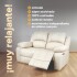 Sofá Sillón 2 Cuerpos Reclinable Masajeador Electrico Living Color Variante Crema