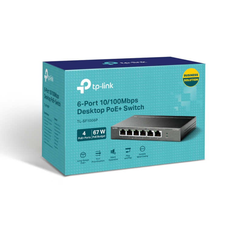 Switch Tp-Link Tl-sf1006p 6 Puertos 10/100 4 PoE Switch Tp-Link Tl-sf1006p 6 Puertos 10/100 4 PoE