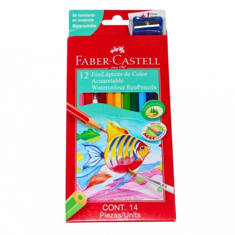 LAPIZ FABER ACUARELABLE 12 COLORES CON PINCEL Y SACAPUNTAS INCLUIDO LAPIZ FABER ACUARELABLE 12 COLORES CON PINCEL Y SACAPUNTAS INCLUIDO
