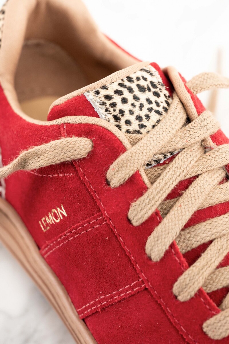 Zapatilla Gamuza Rojo