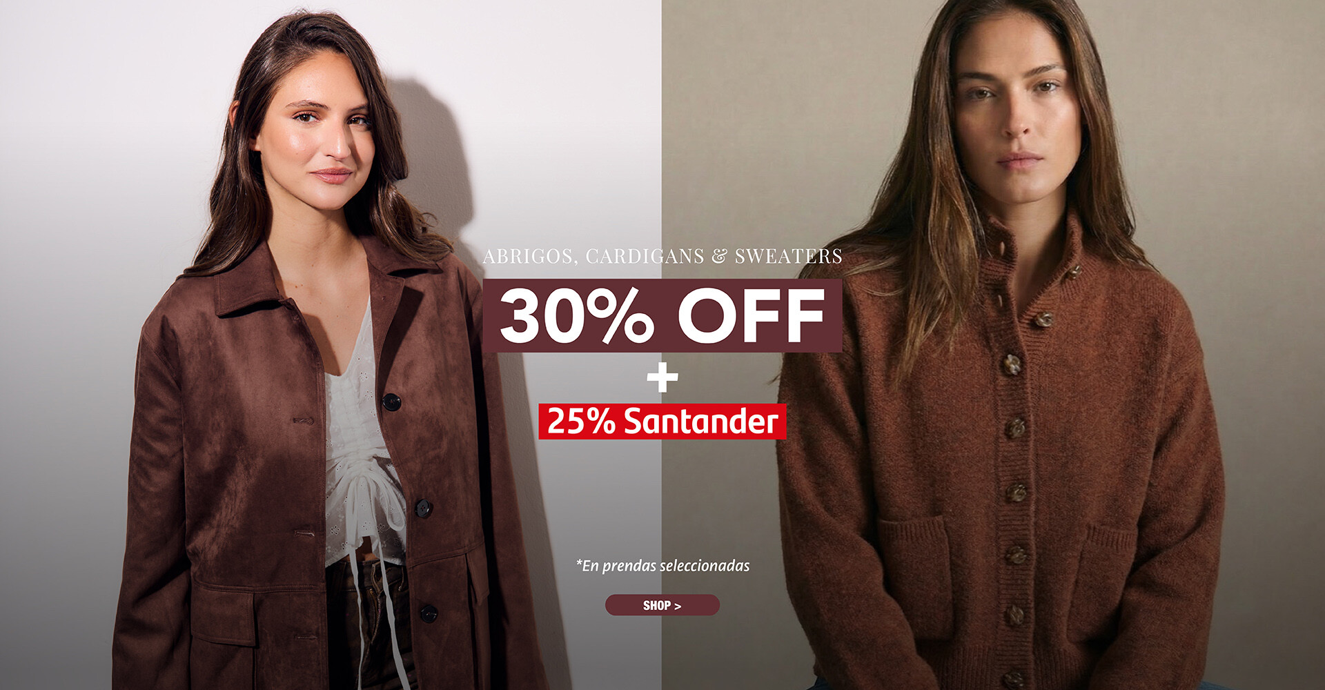 30% punto y abrigos + 25%