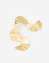 Aros Colgantes Largos Bronce Aros Largos Chapones Ondulados - Dorado Bronce