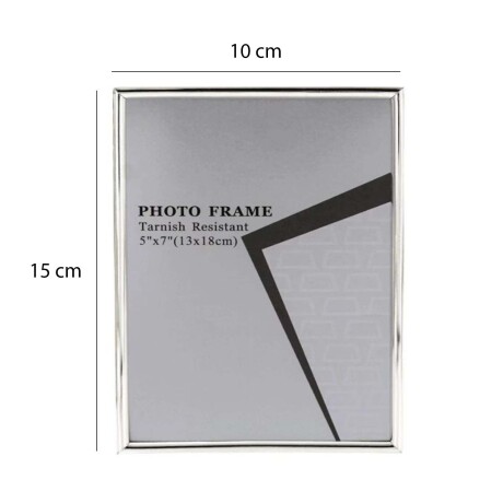 Portar Retrato Marco Clásico para Fotos 10x15Cm Vidrio Metal Plateado