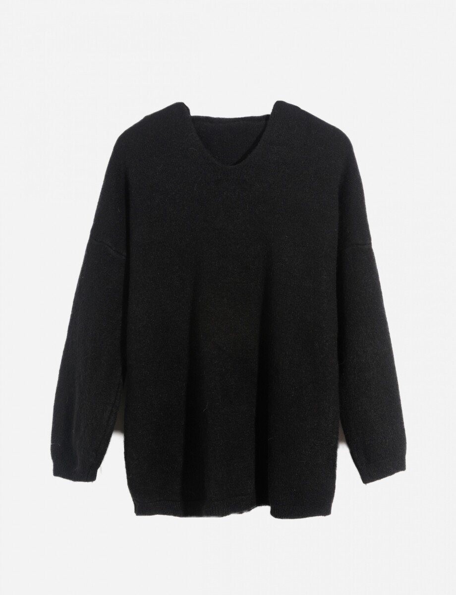 Sweater oversized con gorro - negro 