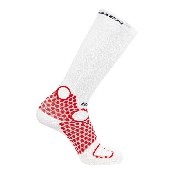 Salomon Medias S/Lab Ultra knee Unisex - Blanco/Rojo Blanco-Rojo