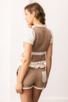 Short Bruna Beige y Blanco
