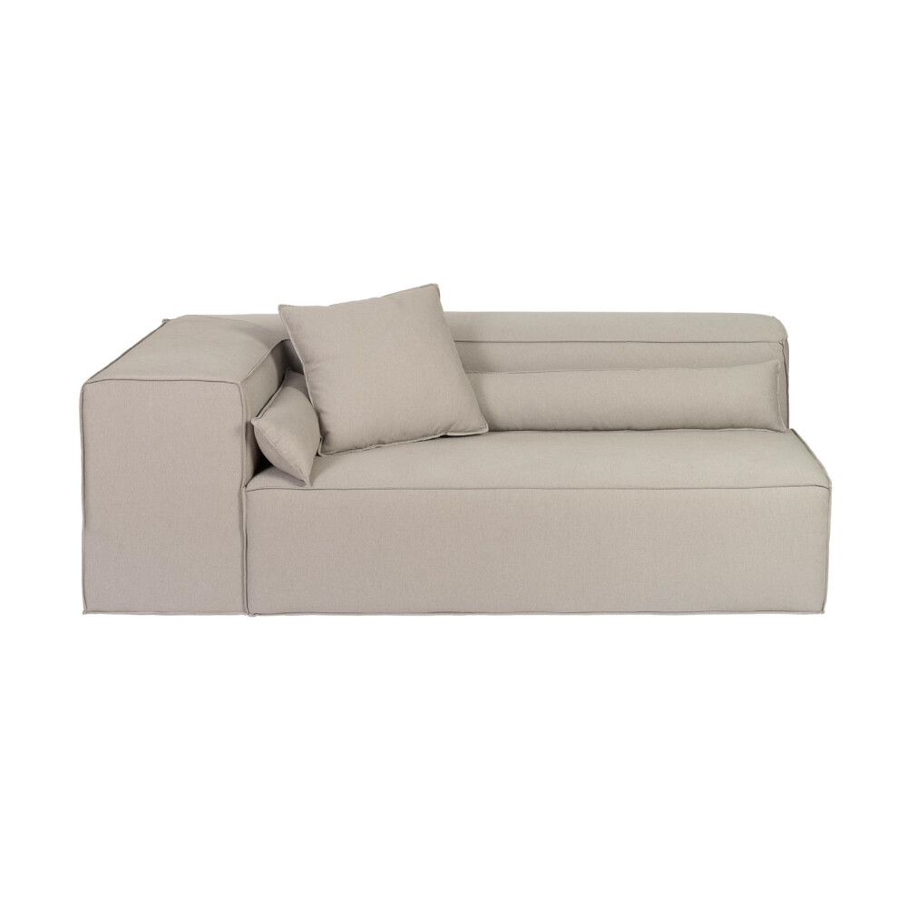 SOFÁ KAI 1 CUERPO TELA GRIS MODULAR CHAISE CON BRAZO IZQUIERDO