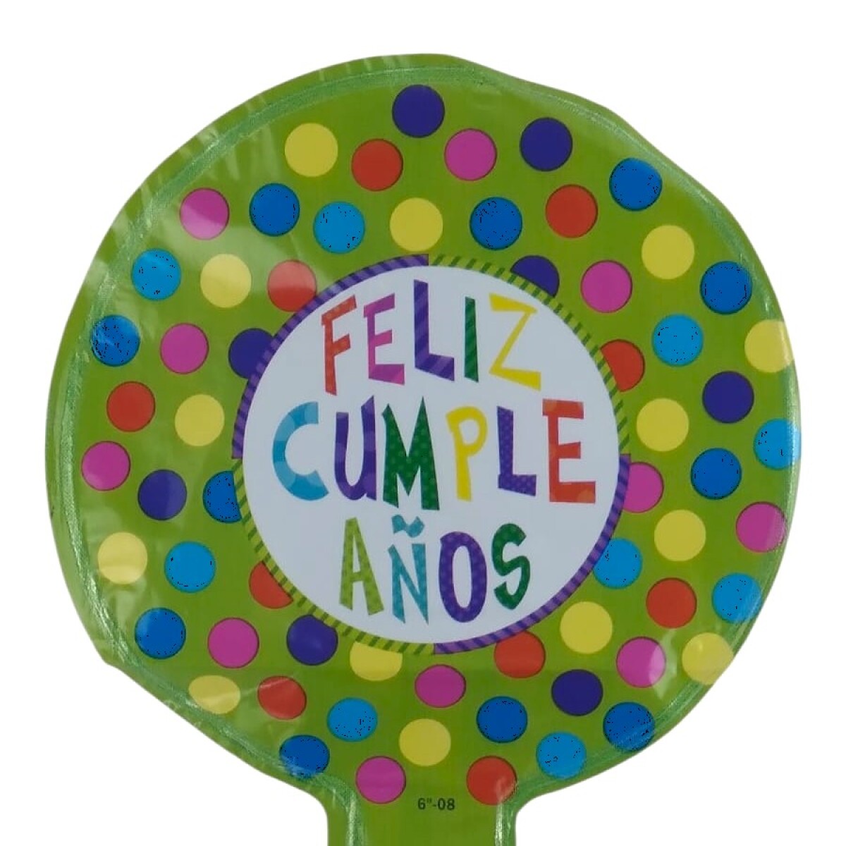Globo Metalizado Mini Feliz cumpleaños, verde con lunares 