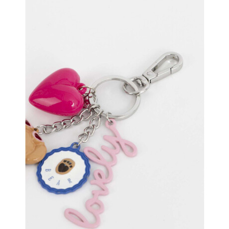 Llavero Y Charm Osito 3d Combinacion Multicolor