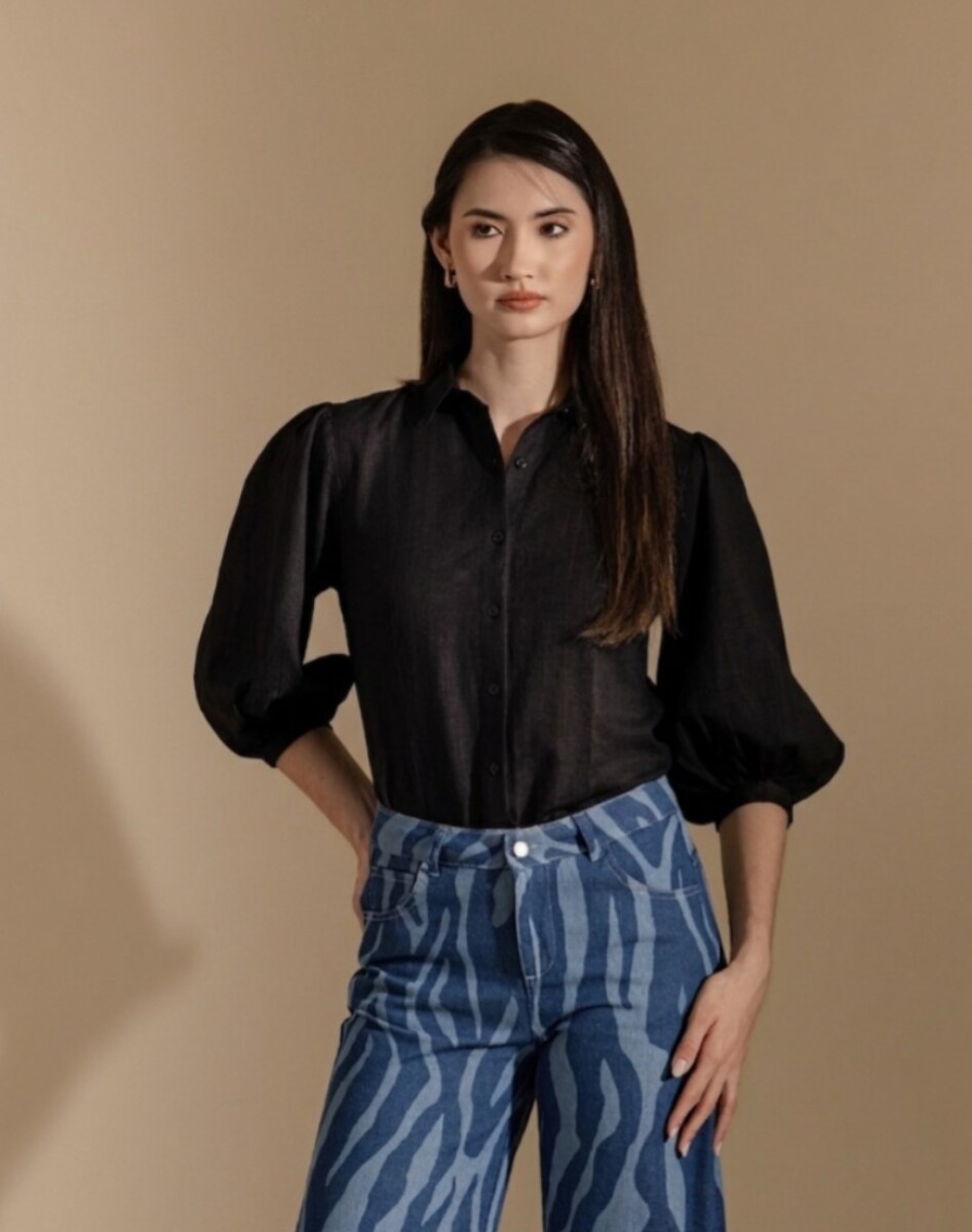 Camisa Casual. - Negro 