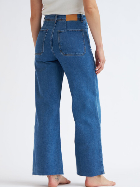 Pantalón de jean ancho Azul Medio