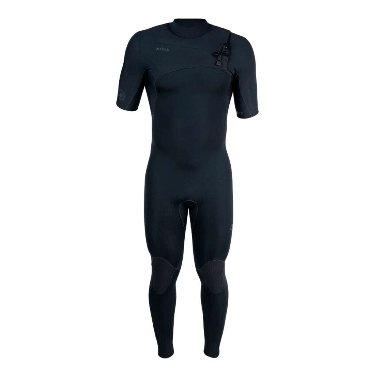 Traje Xcel Mens Comp X Short Sleeve Full 2 mm Chest Zip - Negro 