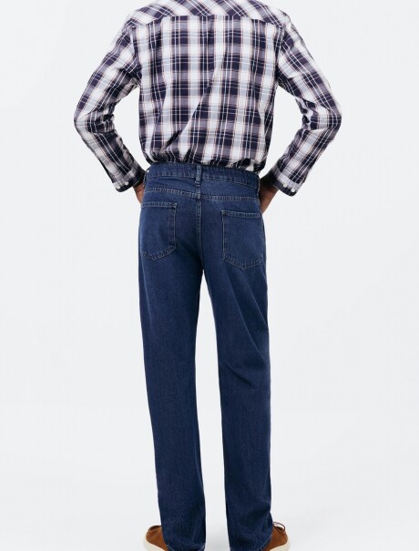 PANTALÓN DE JEAN BÁSICO SLIM CON ELASTANO AZUL