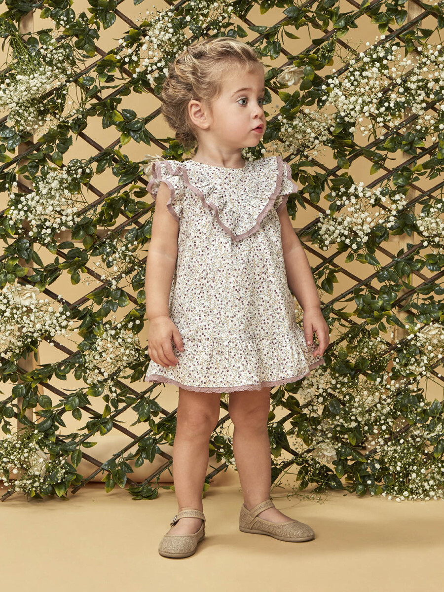 Vestido De Florecitas Berenjena