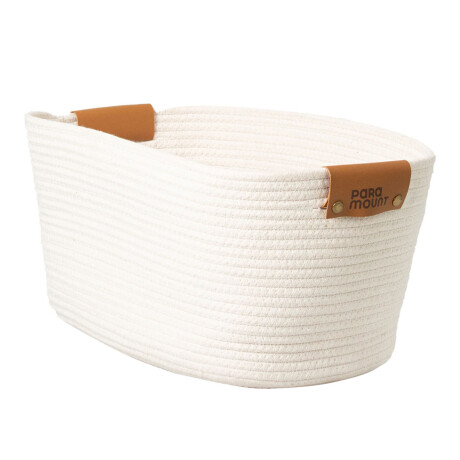 Cesto Canasto de Algodón con Asa Paramount Deco 45x30x22Cm Blanco
