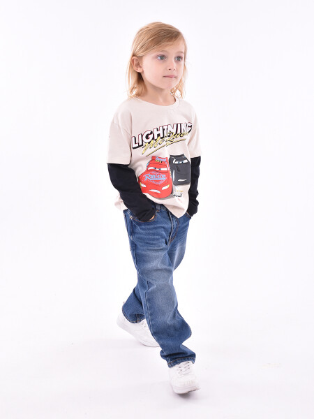 REMERA CARS BEIGE