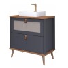 Mueble de baño Mgm Veneto de MDF gris con bañera, 60 cm Mueble De Baño Mgm Veneto De Mdf Gris Con Bañera, 60 Cm