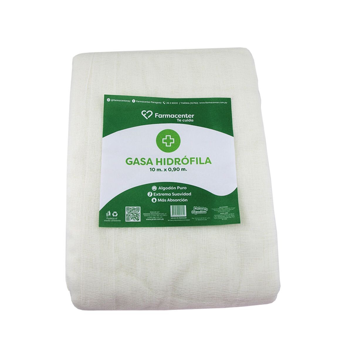 FARMACENTER GASA HIDROFILA 10 CM. UNID 