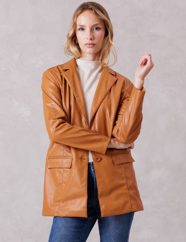Blazer Eco Cuero Oversize TOSTADO