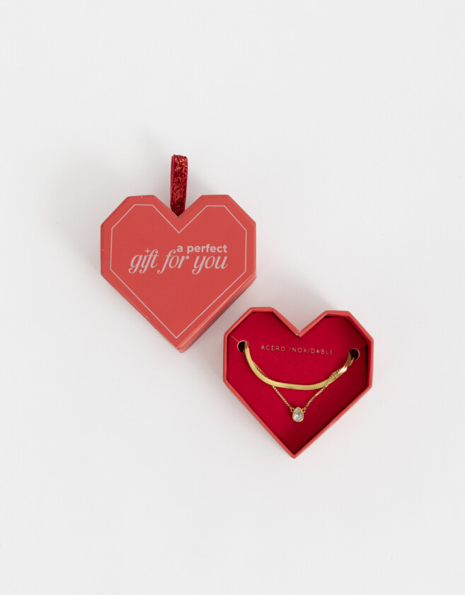 Collares Cortos Acero quirúrgico Collar Corto De Acero Quirúrgico Strass - Dorado