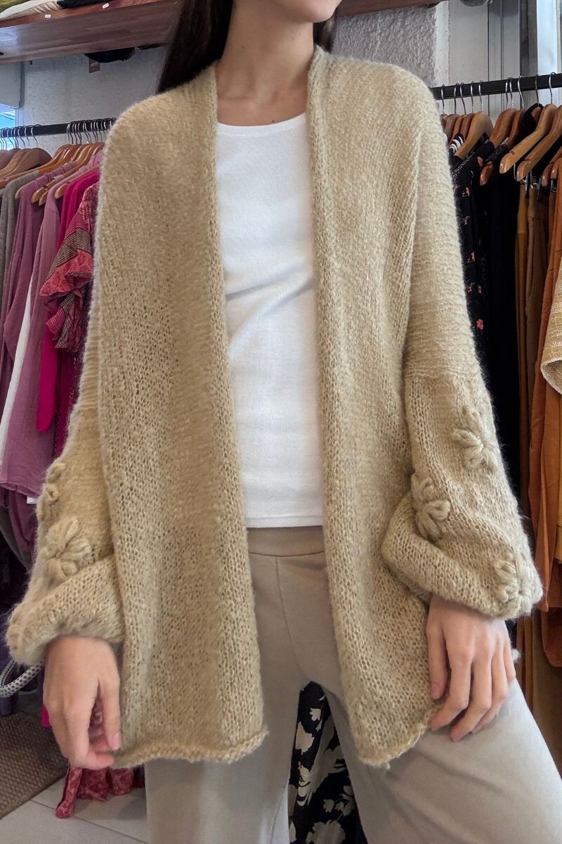 Saco flores Beige