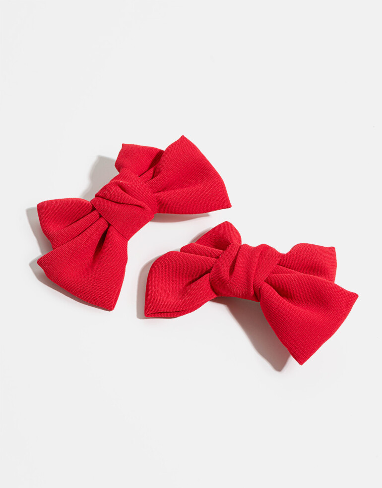 Horquillas con Accesorios Moño Set De Horquillas Con Moños - Rojo Cereza