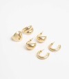 Set Anillos Y Argollas Metal Dorado