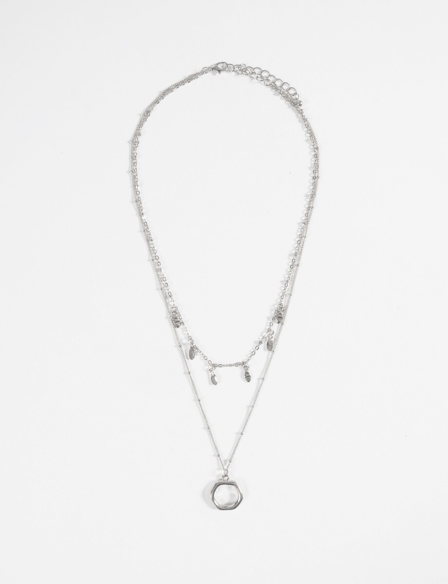 Collar cadena dijes - plateado 