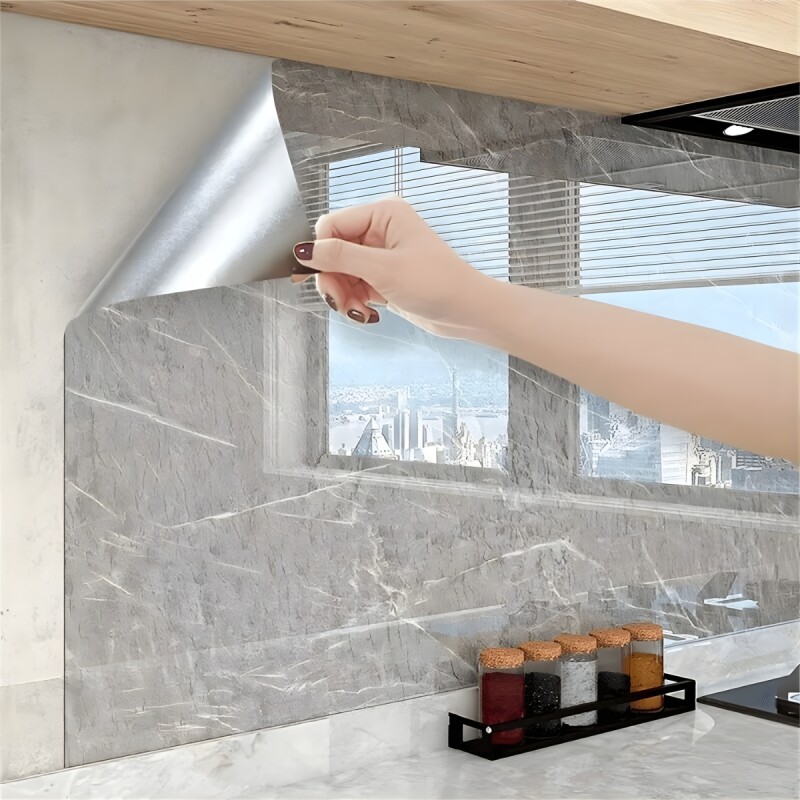 Vinilo Decoración Mesada Pared 60 Cm X 2m MARMOL GRIS