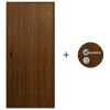 Puerta Desarmada Interior en MDF con Marco y Cerradura Lumax Marrón Oscuro Diseño Ankara Herraje Plateado