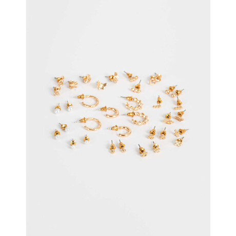 Set De Aros De Metal Dorado Dorado