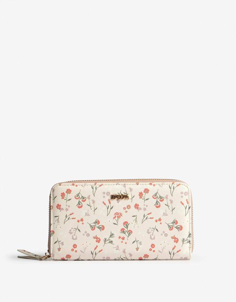 Ficheros Zip Round Billetera Formato Fichero - Estampado Flores