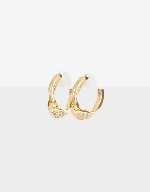 Aros Argollas Cubic zirconia Aros Argolla De La Línea Delicates. - Dorado