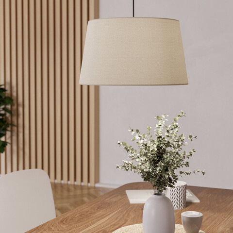 Lámpara colgante E27 pantalla de tela blanca Ø350 EG6220