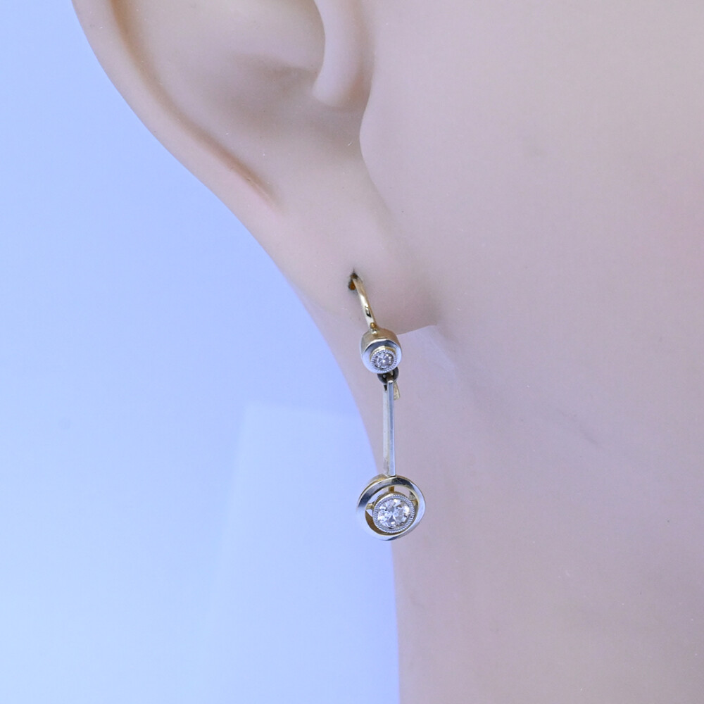 Caravanas En Oro 18K Y Brillantes Caravanas En Oro 18K Y Brillantes