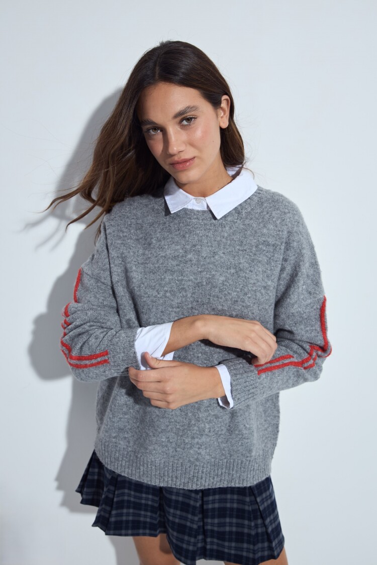 SWEATER CHAROL Gris Melange
