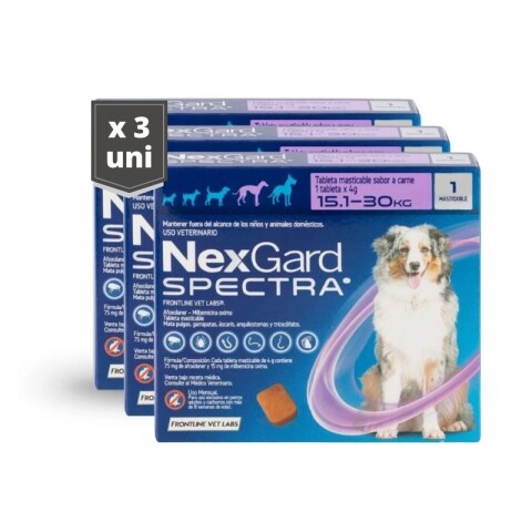 Nexgard Spectra Para Perros 15 a 30Kg - 3unidades Nexgard Spectra Para Perros 15 a 30Kg - 3unidades