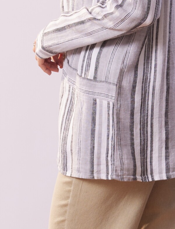 Sobrecamisa Lino Lineas GRIS/MULTI