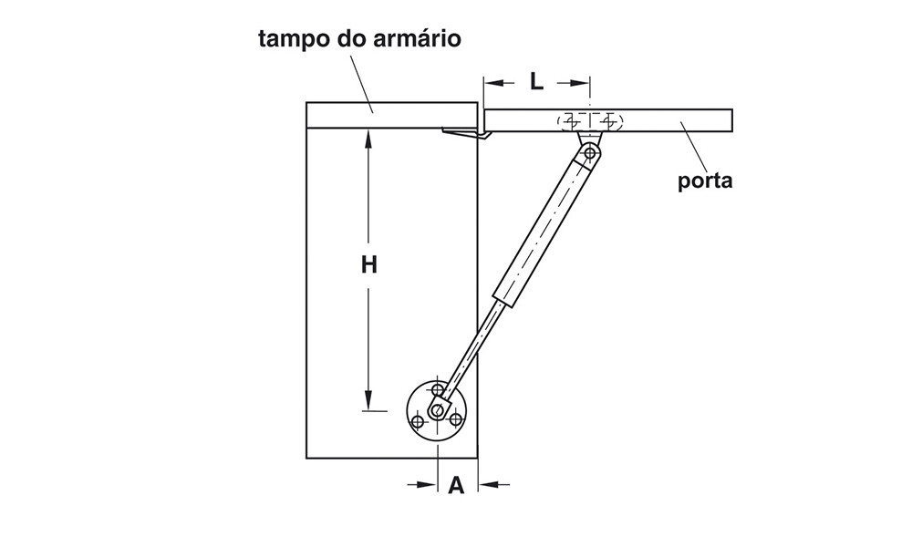 Sistema elevable de compás de gas 373.82.00 100