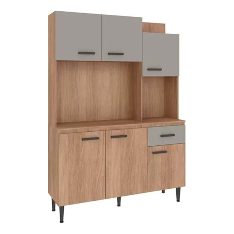 Mueble Cocina Grecia Bajo Mesada Kit Aéreo Alacena Aparador Marrón