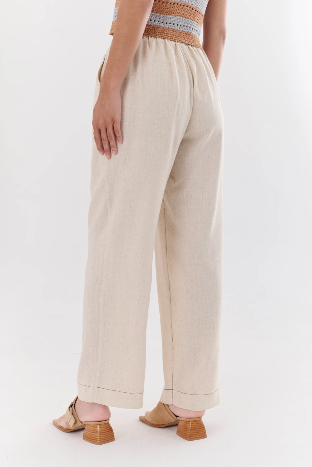 PANTALON LINO EVA beige 4